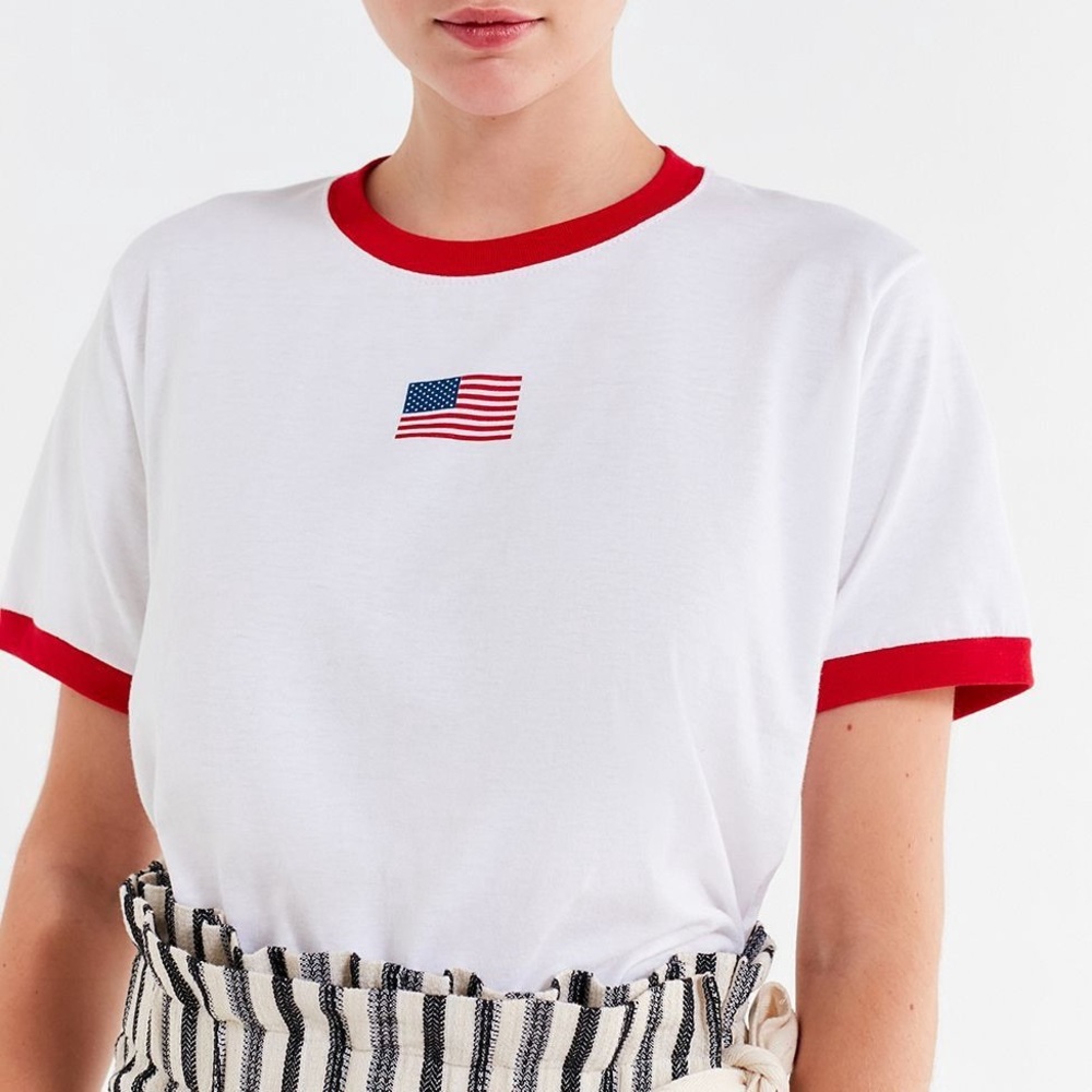 Urban Outfitters Dream Team Cropped Ringer Tee